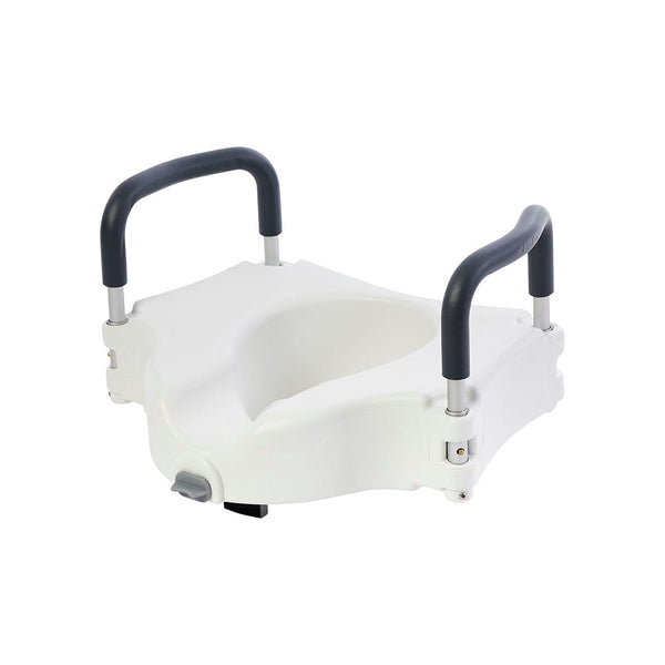 Locking Raised Toilet Seat With Removable Arms